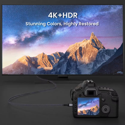 Mini HDMI to HDMI Cable HD 4K 60Hz High-Speed Braided Hdmi-Compatible Cable Bi-Directional 2.0Cord for HDTV Tablet Camera