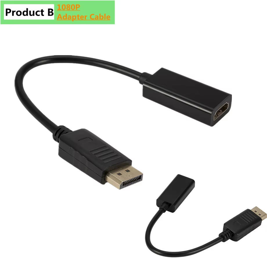 4K Displayport to Hdmi-Compatible Adapter Converter Display Port Male DP to Female HD TV Cable Adapter Video Audio for PC TV